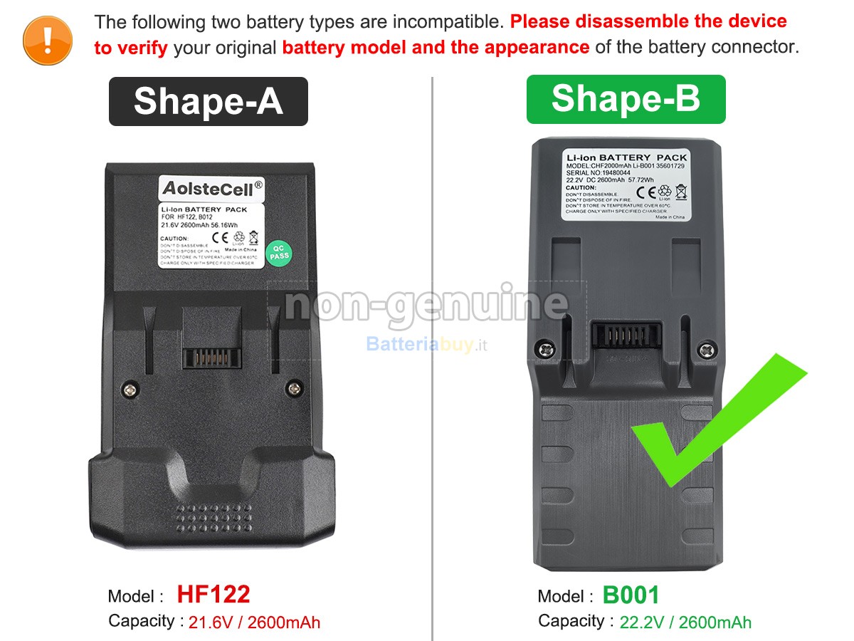 Batteria per Hoover 35601729
