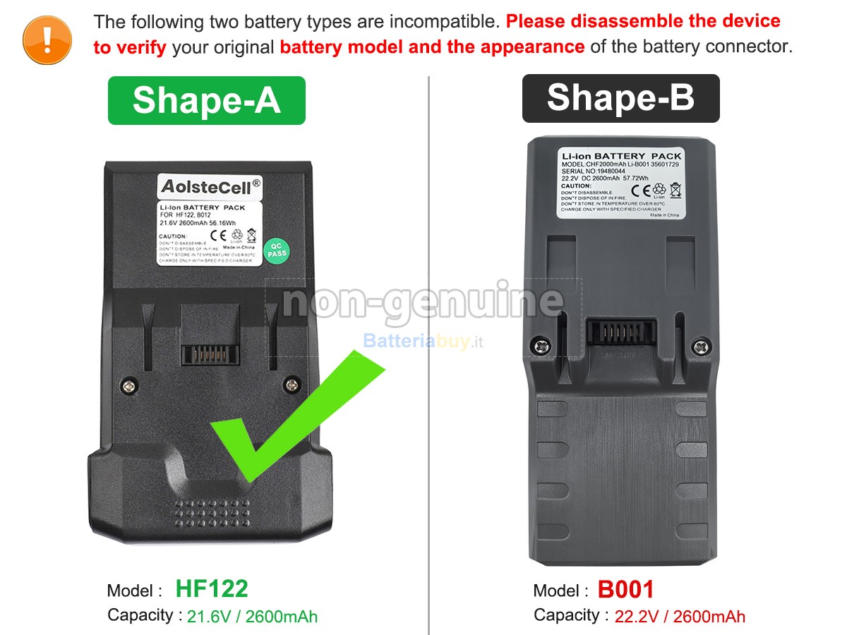 Batteria per Hoover 35601729