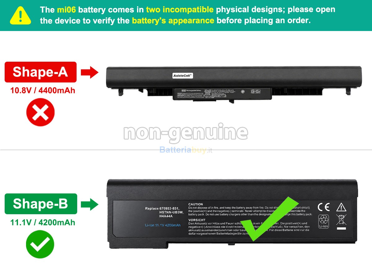 Batteria per HP MI06