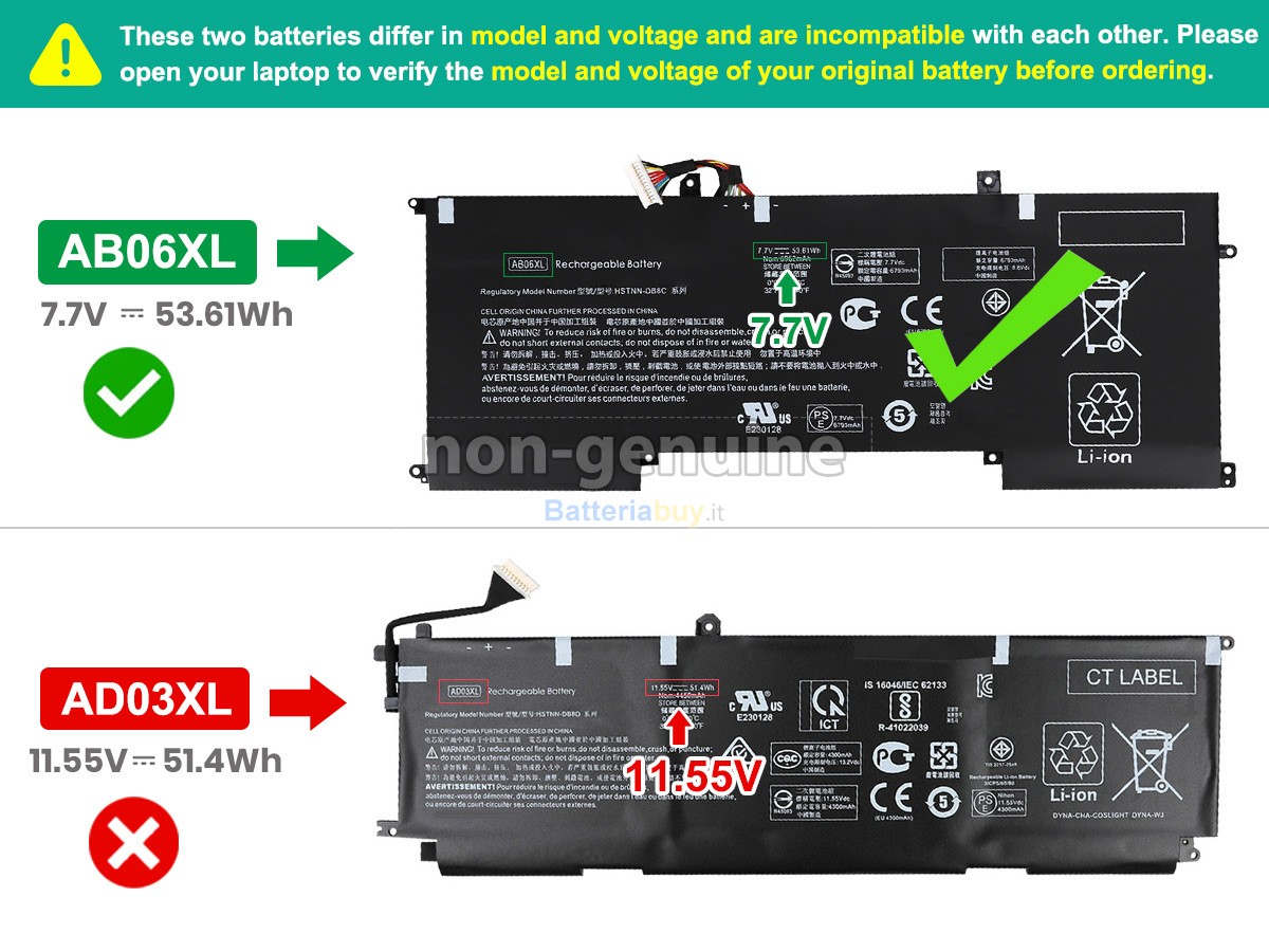 Batteria per HP Envy 13-AD053TX
