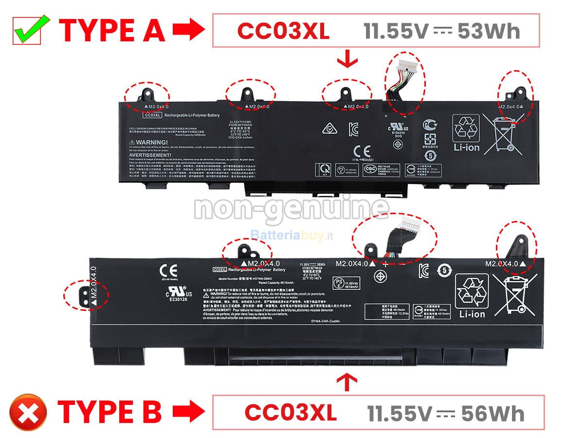 Batteria per HP L77608-1C1
