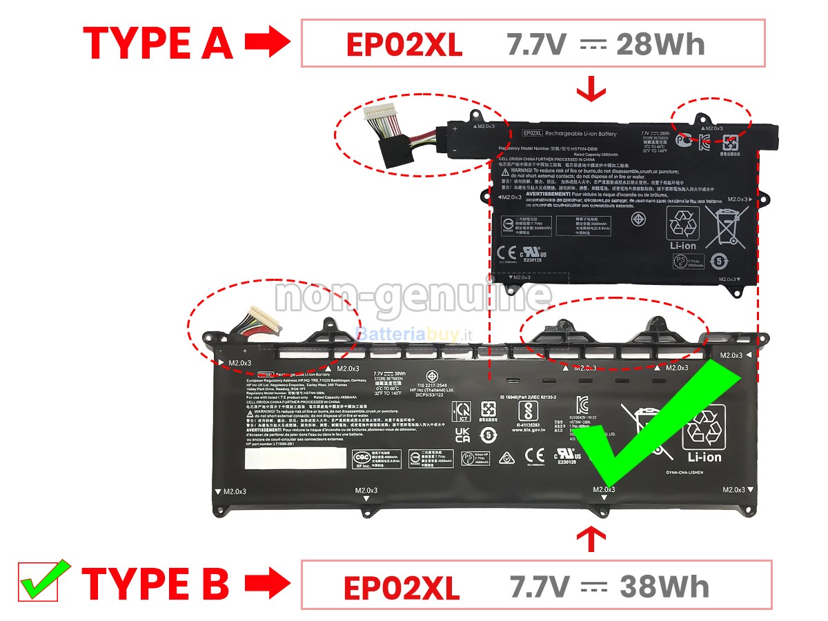 Batteria per HP HSTNN-DB9L
