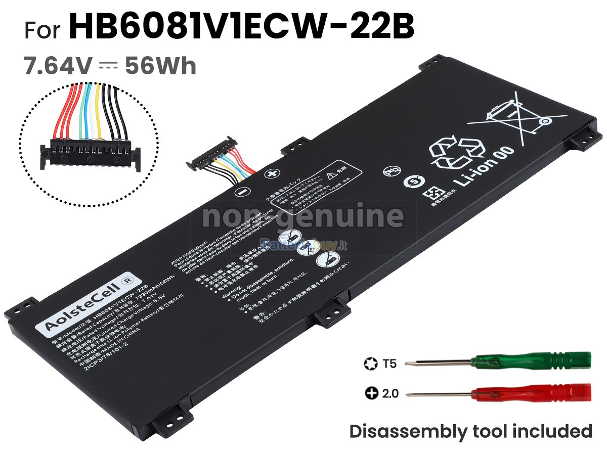 Batteria per Huawei HB6081V1ECW-22B(2ICP3/78/101-2)