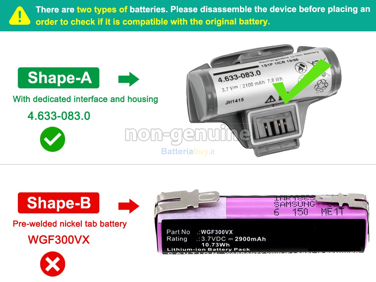 Batteria per Karcher WV2 PREMIUM