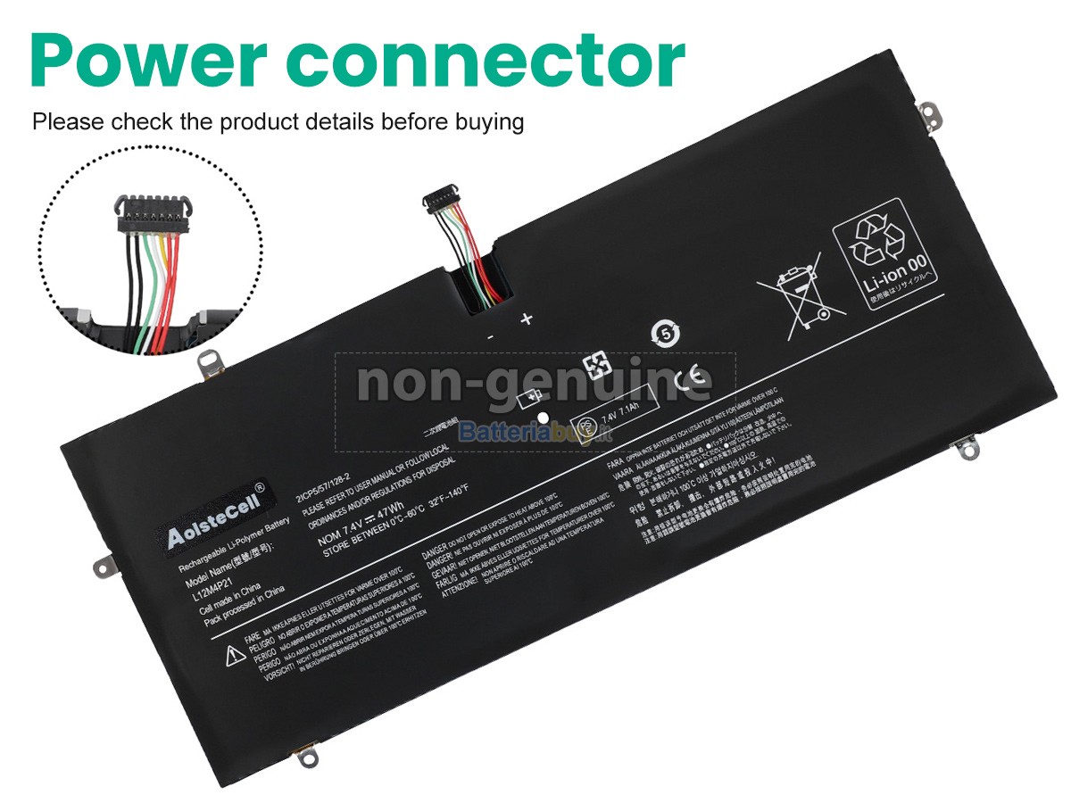 Batteria per Lenovo L13S4P21(21CP5/57/128-2)