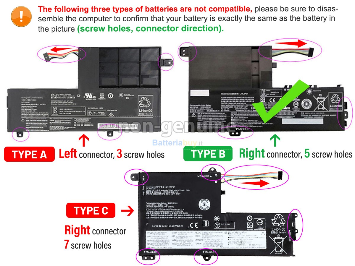 Batteria per Lenovo IdeaPad 520S-14IKBR