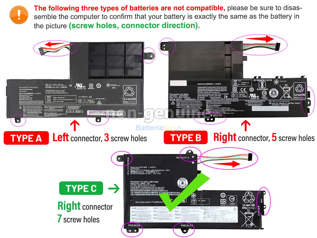 Batteria per Lenovo IdeaPad 520S-14IKBR