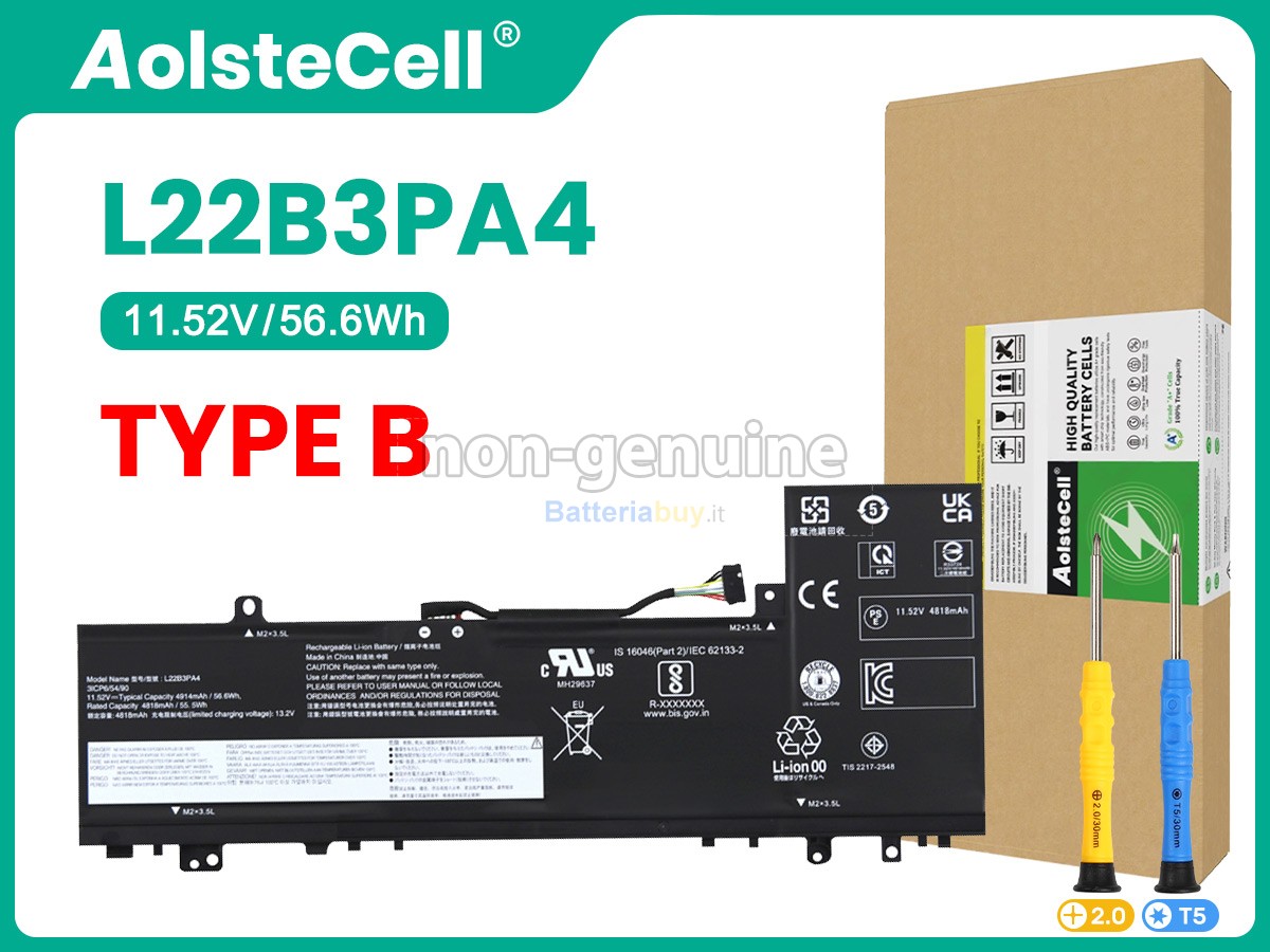 Batteria per Lenovo IdeaPad SLIM 5 14ABR8-82XE006CMX