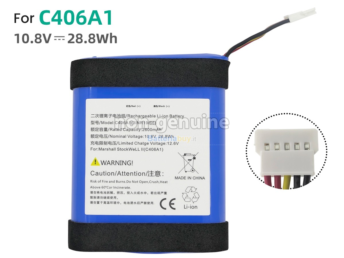 Batteria per Marshall STOCKWELL II C406A1