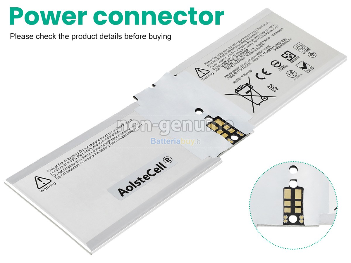 Batteria per Microsoft Surface BOOK 1 1705 SCREEN