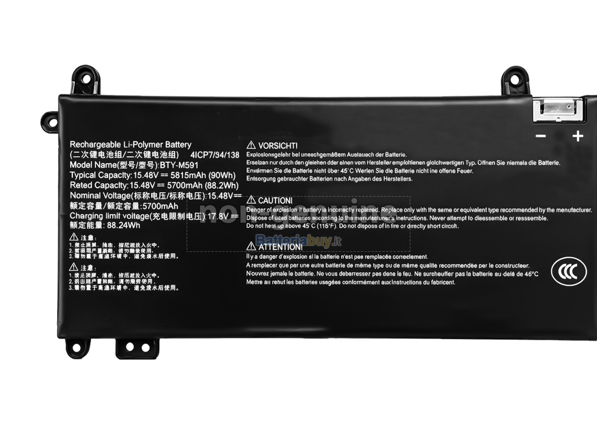 Batteria per MSI S9N-0W4J200-AQ2