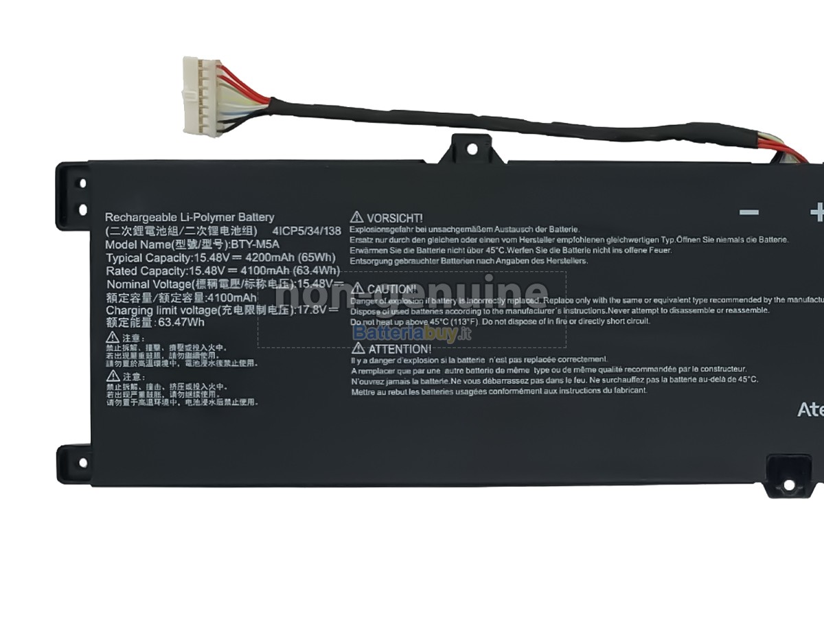 Batteria per MSI CREATOR M16 HX C14VGG-071IT