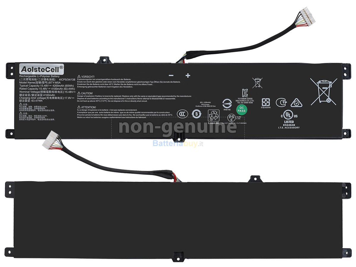 Batteria per MSI SWORD 16 HX B14VGKG