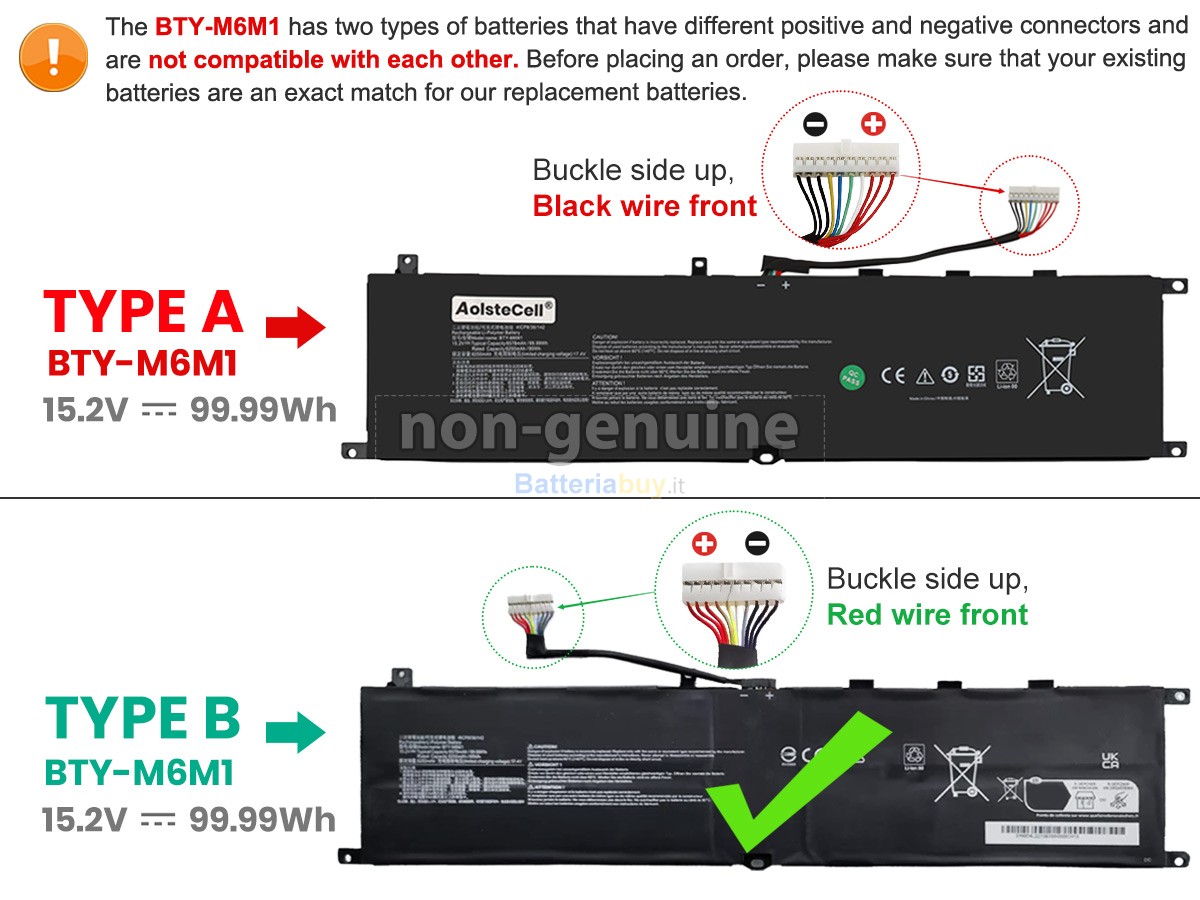 Batteria per MSI STEALTH GS77 12UH-060BE