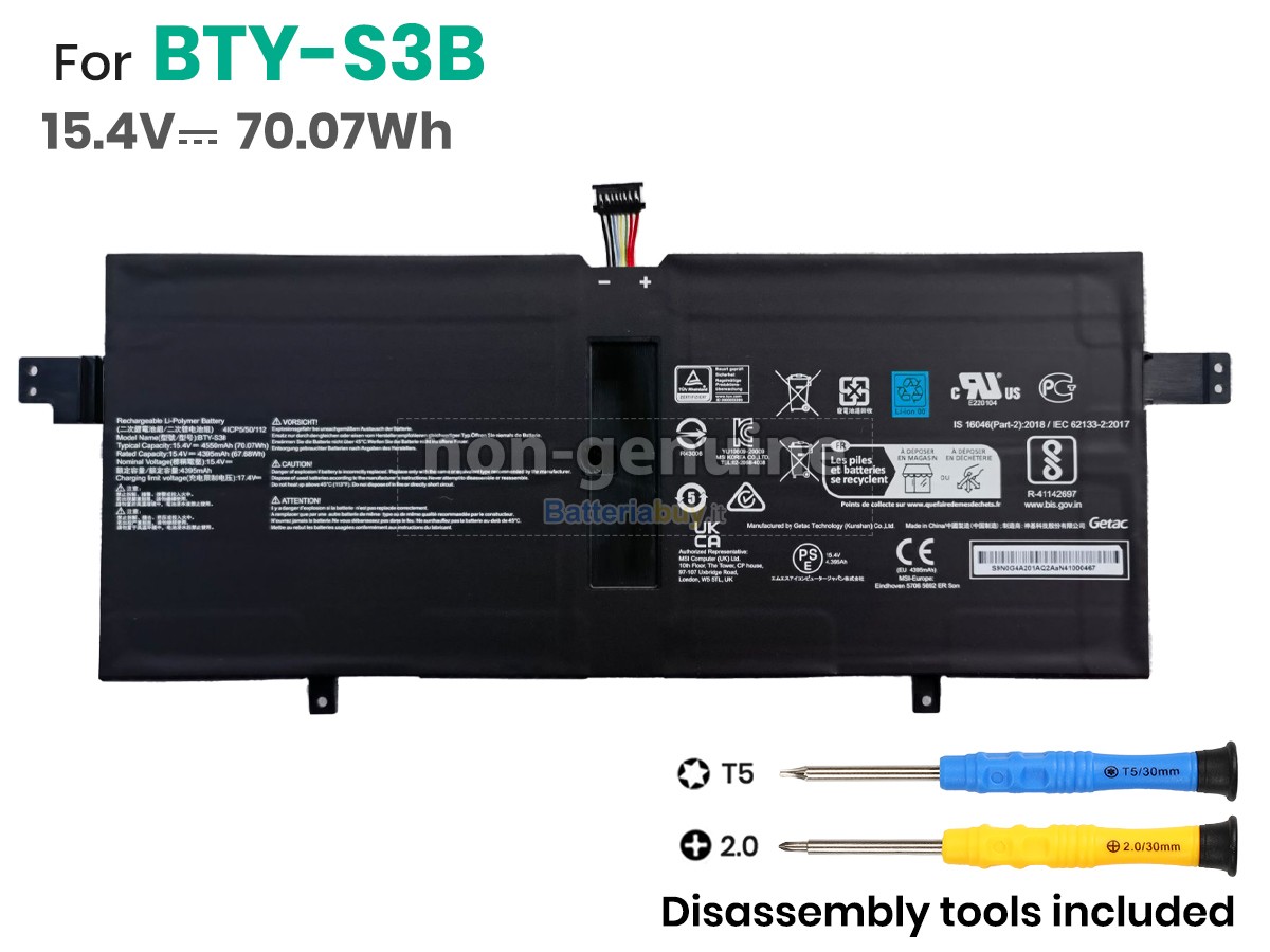 Batteria per MSI SUMMIT E13 FLIP EVO A13MT-227
