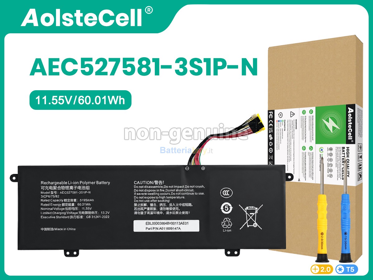 Batteria per Ninkear AEC527581-3S1P-N