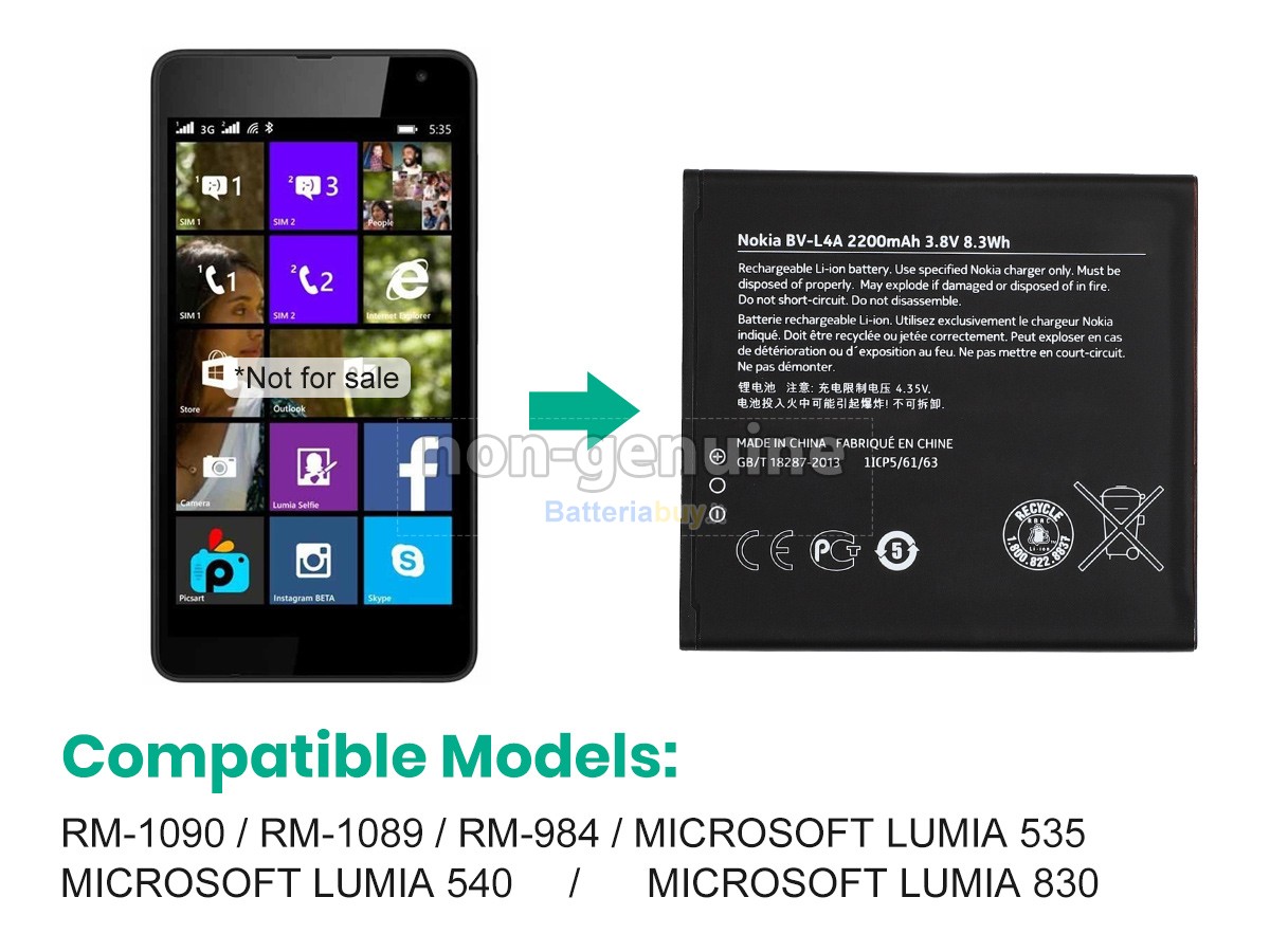 Batteria per Nokia MICROSOFT LUMIA 540