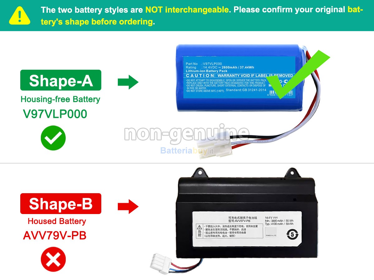 Batteria per Panasonic MC-RS877