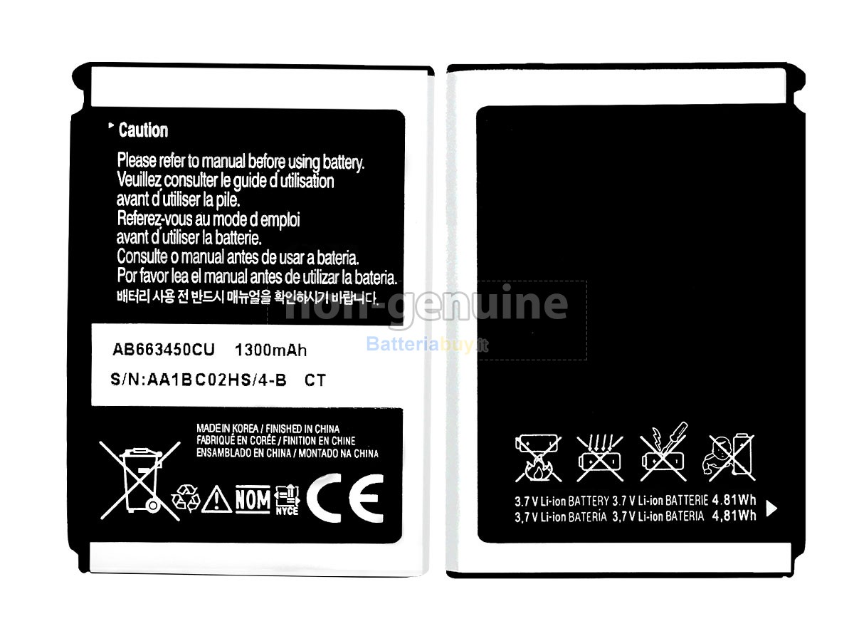Batteria per Samsung AB663450CECSTD
