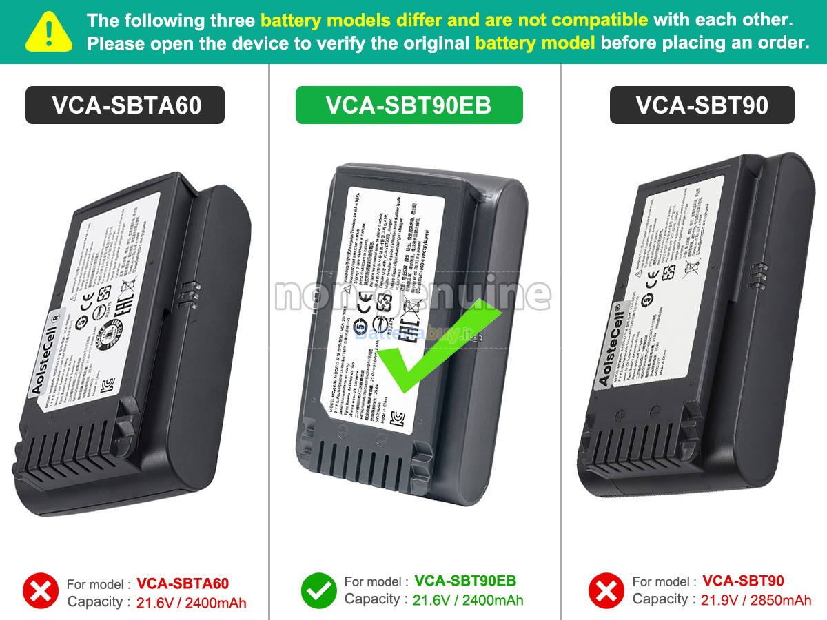 Batteria per Samsung VS20T7511T5/AA