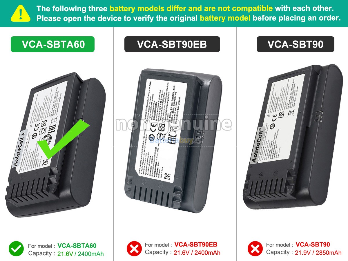 Batteria per Samsung VS20T7511T5/AA