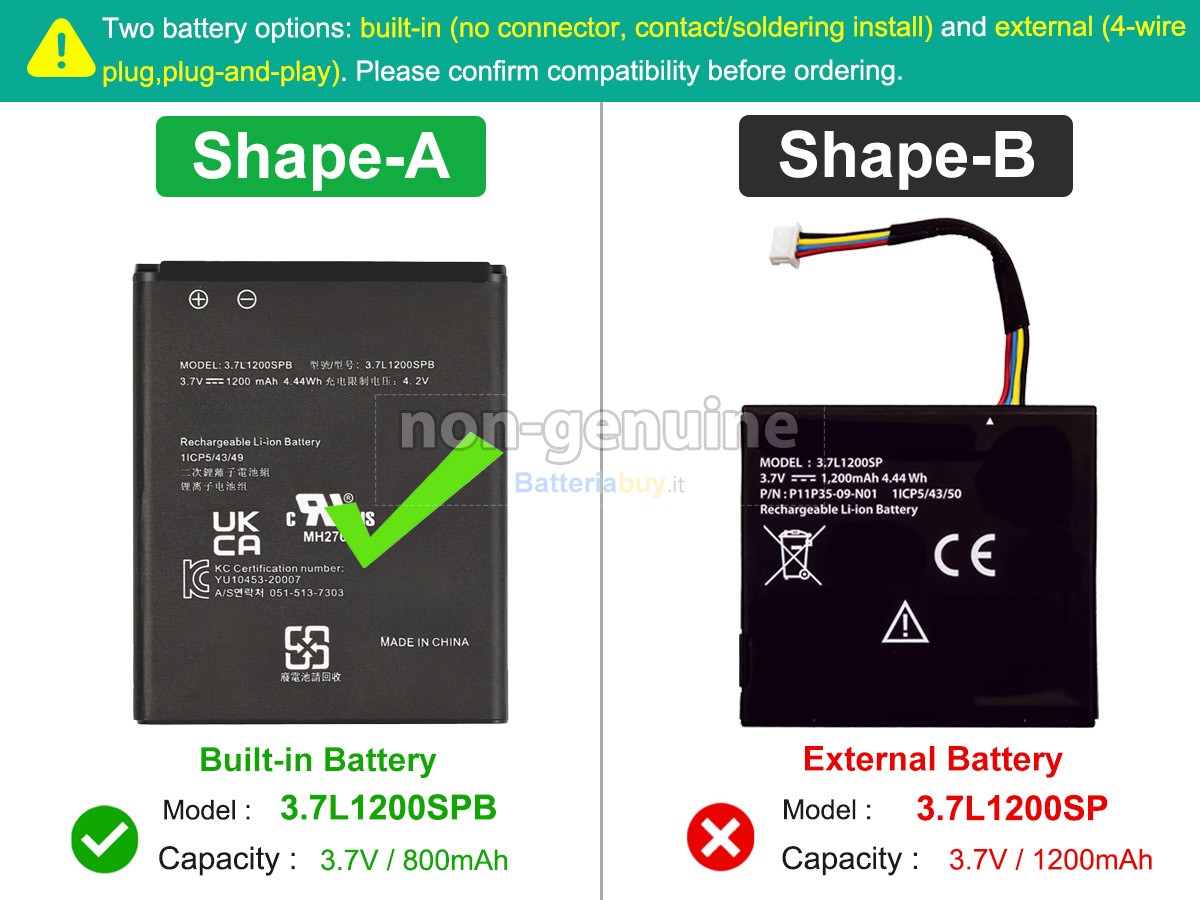 Batteria per Texas Instruments 3.7L1200SP