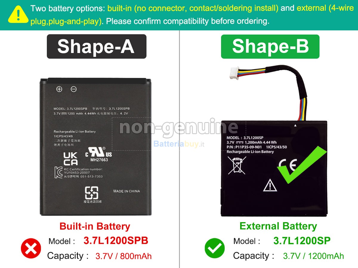 Batteria per Texas Instruments 3.7L1200SP