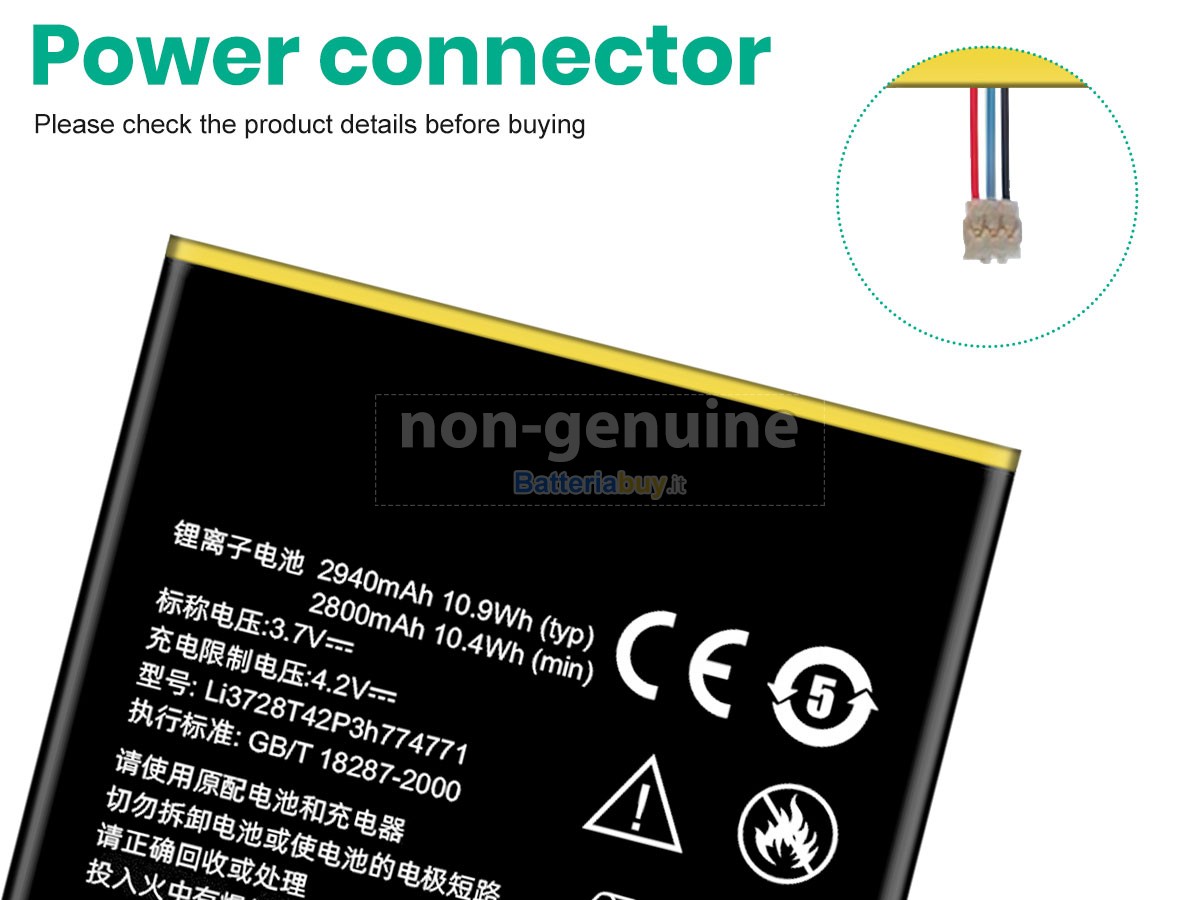 Batteria per ZTE LI3728T42P3H774771